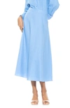 Alexia Admor Brilyn Linen Midi Skirt In Light Blue
