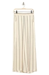Industry Republic Clothing Airflow Pull-on Wide Leg Pants In Cream/ Black/ Brown Stripe