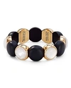 Roberto Demeglio Aura Large Two-tone Stretch Bracelet In Black/rose Gold