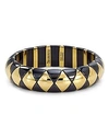 Roberto Demeglio Aura Diva Ceramic Stretch Bracelet In Black/gold