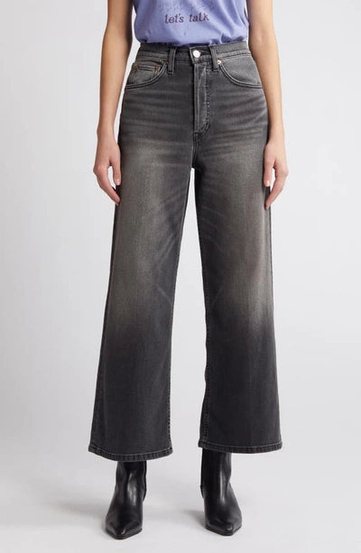 Re/done Women's High-rise Wide-leg Crop Jeans In Nero