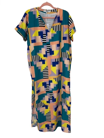 Crosby By Mollie Burch Shep Caftan Dress In Palmar In Multi