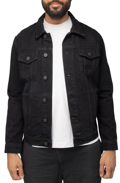 X-ray Skull Patch Denim Jacket In Jet Black