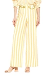 Alexia Admor Cassie Stripe Grommet High Waist Wide Leg Pants In Yellow Stripe