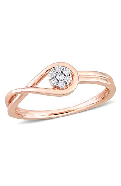 Delmar Diamond Infinity Promise Ring In Rose