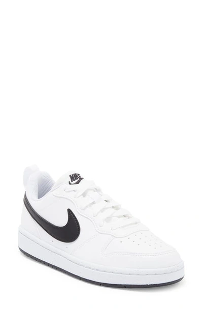 Nike Kids' Court Borough Low Top Sneaker In White/black