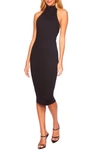 Susana Monaco Halter Neck Midi Dress In Black