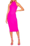Susana Monaco Halter Neck Midi Dress In Magenta