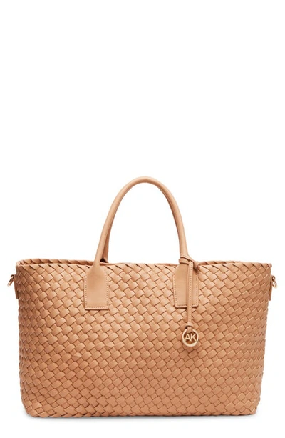 Anne Klein Large Woven Tote In Latte