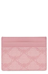 Mcm Small Himmel Lauretos Coated Canvas Card Case In Silver Pink