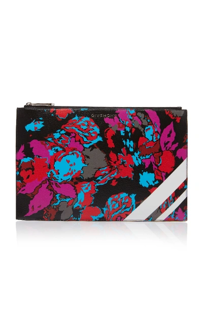 Givenchy Iconic Prints Flat Pouch Clutch Bag In Black Multi
