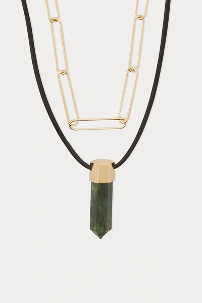 Isabel Marant Brass And Lamb Leather Necklace