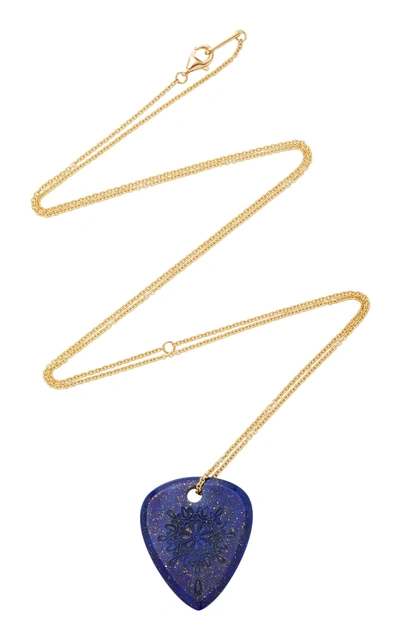 Jenny Dee Lapis Lazuli "gratitude" Mandalic Necklace In Blue