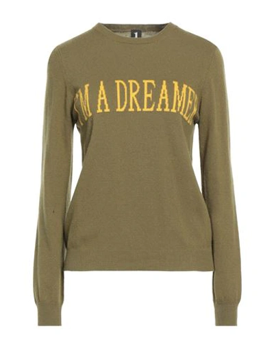 1-one Woman Sweater Military Green Size S Merino Wool, Viscose, Polyamide, Cashmere