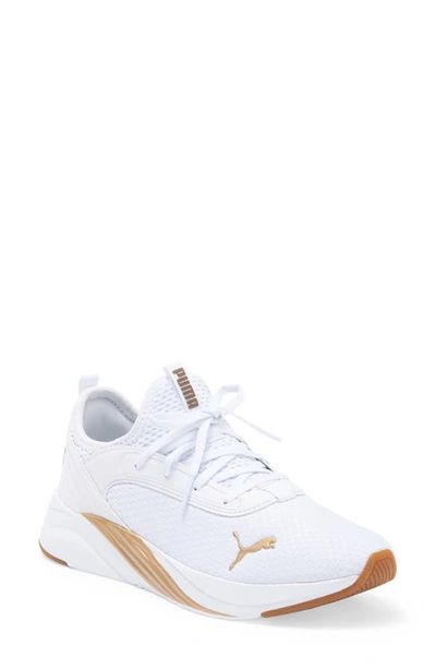 Puma Softride Ruby Luxe Sneaker In  White- Gold