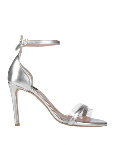 Islo Isabella Lorusso Woman Sandals Silver Size 8 Textile Fibers, Plastic