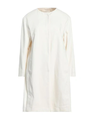 Natan Woman Overcoat & Trench Coat Ivory Size 8 Cotton, Elastane In White