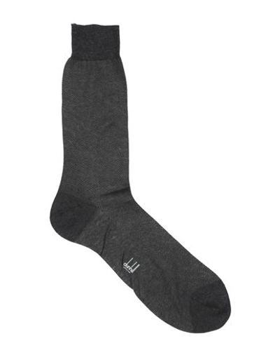 Dunhill Man Socks & Hosiery Lead Size 13 Cotton In Black