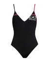 Ea7 Woman One-piece Swimsuit Black Size 4 Polyamide, Elastane