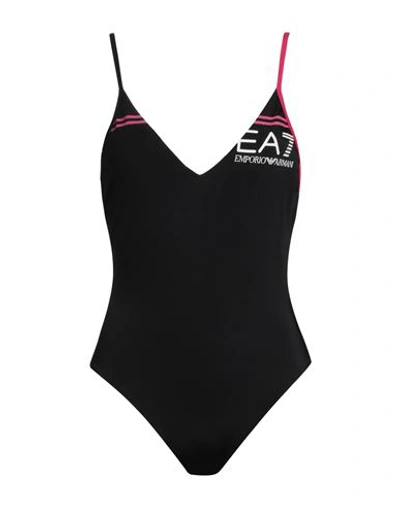 Ea7 Woman One-piece Swimsuit Black Size S Polyamide, Elastane