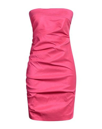 Hanita Woman Mini Dress Fuchsia Size S Polyester, Nylon, Elastane In Pink