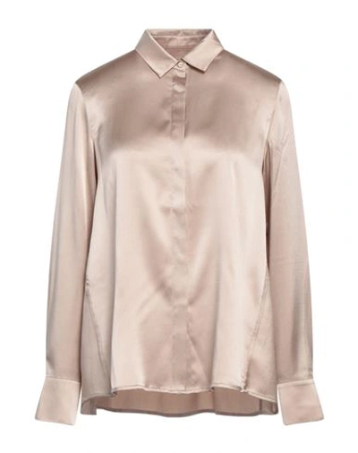 Purotatto Woman Shirt Beige Size 10 Silk, Elastane
