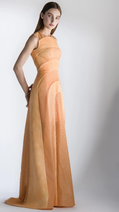 Saiid Kobeisy Sk By  Sleeveless Evening Gown In Orange Pop