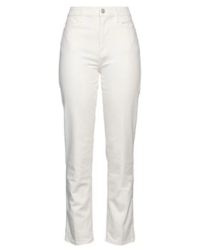 Frame Woman Jeans White Size 30 Cotton, Pre-consumer Recycled Cotton, Elastane