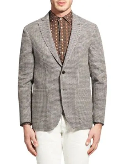 Etro Deconstructed Cotton & Linen Jacket In Brown