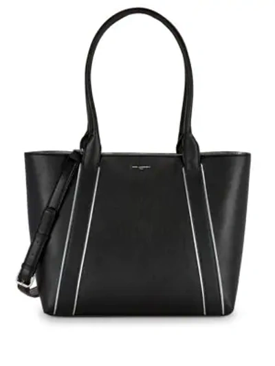 Karl Lagerfeld Silvia Contrast-trim Tote In Black Silver