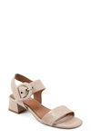 Easy Spirit Selina Ankle Strap Sandal In Beige Croco Leather