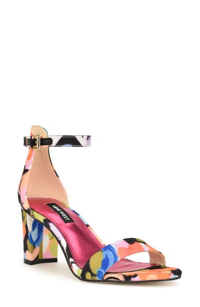 Nine West Pruce Ankle Strap Sandal In Black Multi