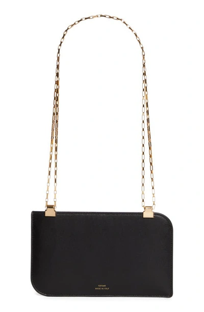 Totême Chain Leather Crossbody Pouch In Black