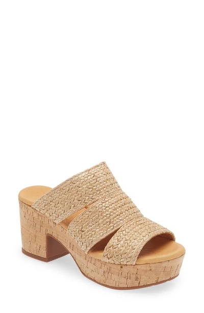 Chocolat Blu Gusto Platform Sandal In Natural Raffia