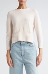 Loulou Studio Mora Three-quarter Sleeve Cashmere Sweater In Pink