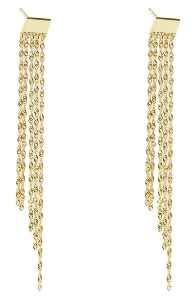 Argento Vivo Cubic Zirconia Singapore Chain Earrings In Gold