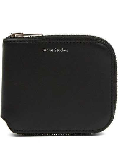 Acne Studios Kei S Small Zip Around Wallet In Black