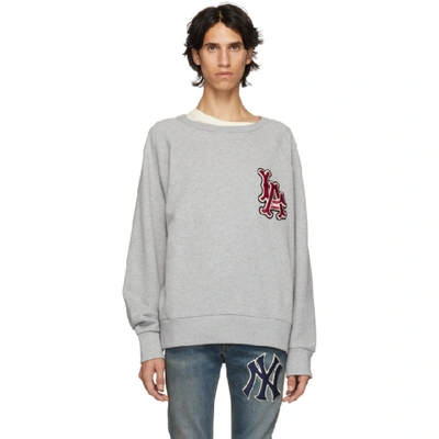 Gucci Men's Sweatshirt With La Angels&trade; Patch In Grey