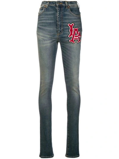 Gucci Women's Skinny Trouser With La Angels&trade; Patch In Blue