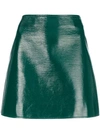 Courrèges Patent Mini Skirt In Green