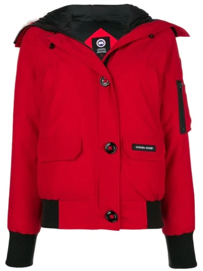 Canada Goose Trimmed Hood Puffer Jacket In 11 Red