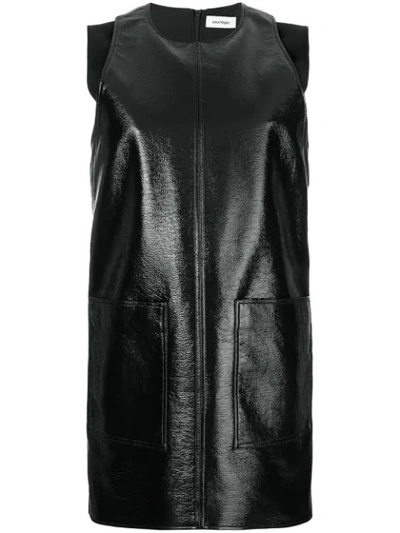 Courrèges Patent Shift Dress In Black