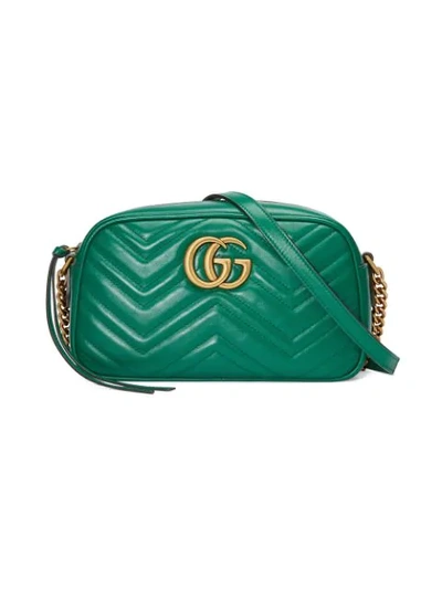 Gucci Gg Marmont Small Shoulder Bag In Green