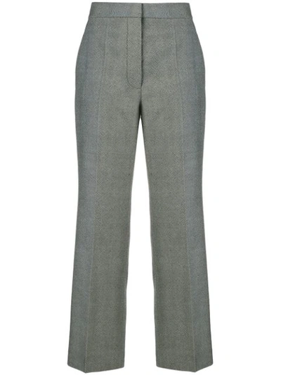 Stella Mccartney High Waisted Cropped Trousers In Grey