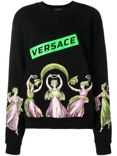 Versace Cupid And Psyche Sweatshirt In Black