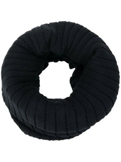 Courrèges Rib Knit Collar Scarf - Black