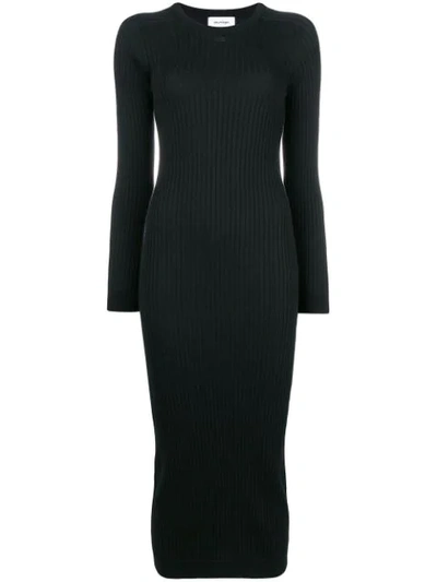 Courrèges Rib Knit Fitted Dress In Black