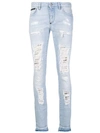 Philipp Plein Skinny-jeans Mit Taschen In Blue