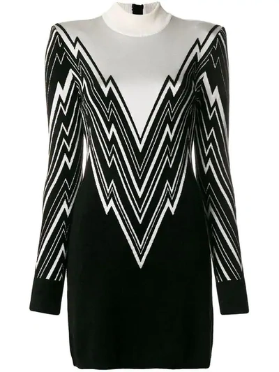 Balmain Roll Neck Dress In Multicolor