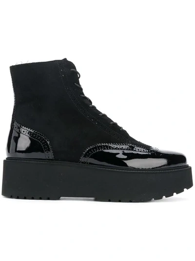 Hogan Lace-up Platform Boots In Black